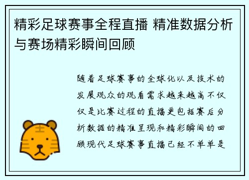 精彩足球赛事全程直播 精准数据分析与赛场精彩瞬间回顾